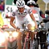 Andy Schleck dans le maillot blanc de meilleur jeune pendant la 15ème étape du Giro d'Italia 2007